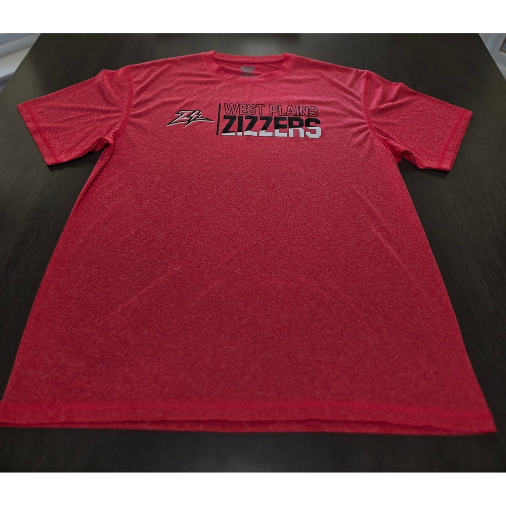 Pro-Ad Sports West Plains Zizzers T-Shirt Red Heather Performance Mens Large